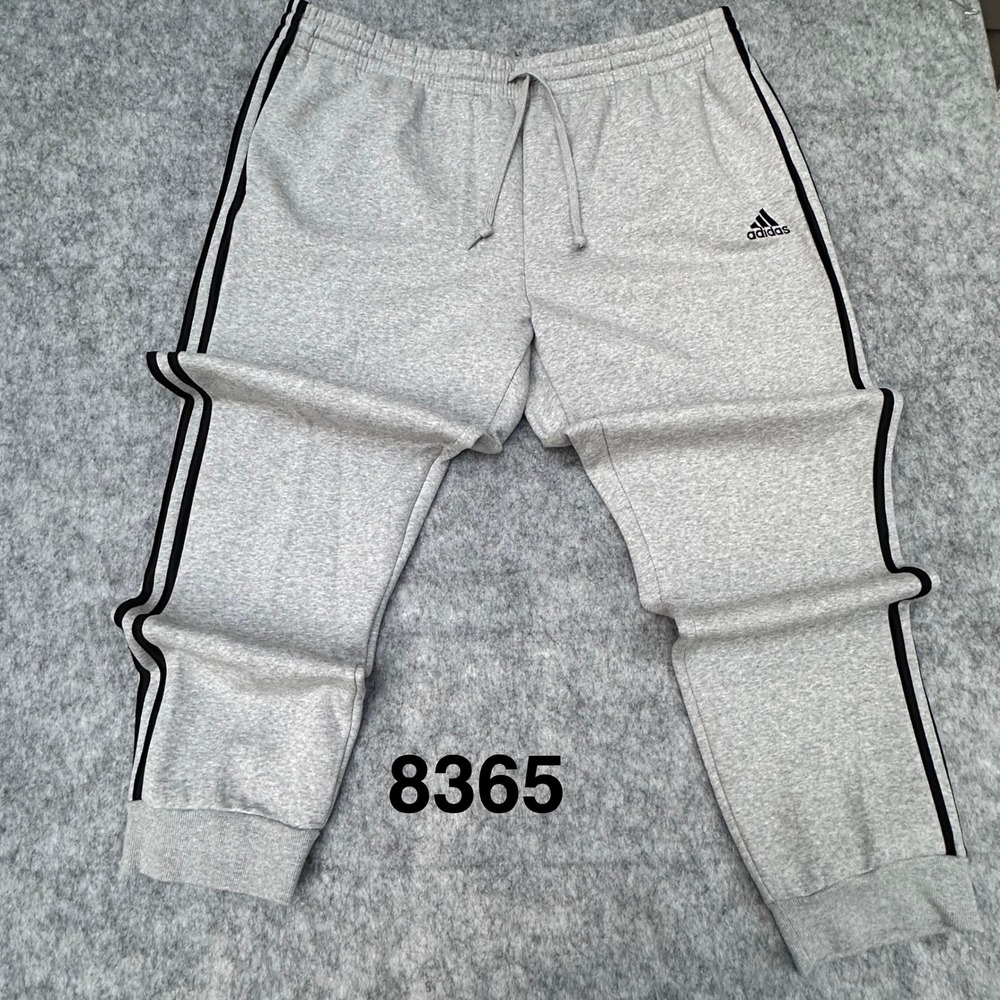 Adidas Essentials Tapered Cuff 3-Stripes Pants Grey Heather 3XLT GK8982